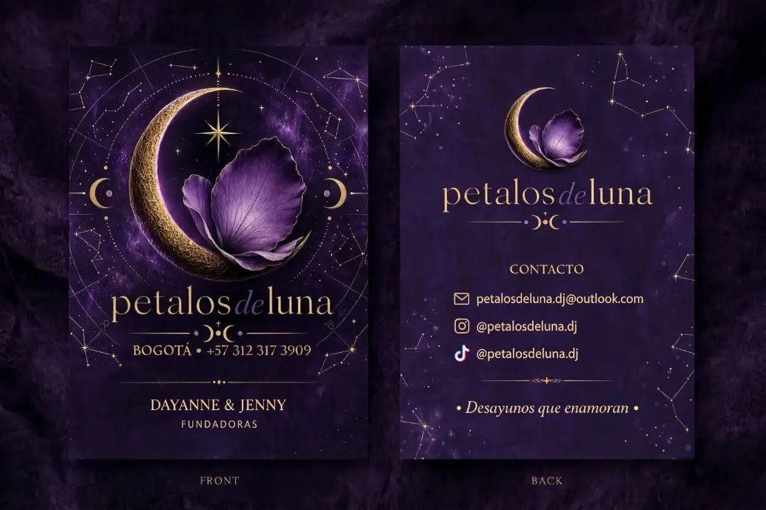 Tarjeta de presentación Pétalos de Luna